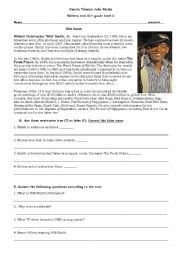 English Worksheet: famous people (William smith)