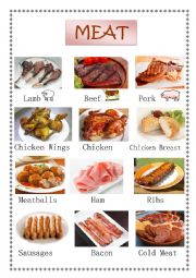 English Worksheet: Meat pictionary