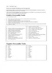 English Worksheet: Qualities of Youth