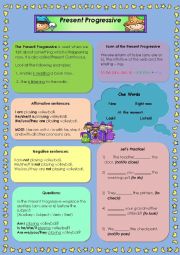 English Worksheet: Present Progressive