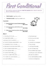 English Worksheet: first conditional