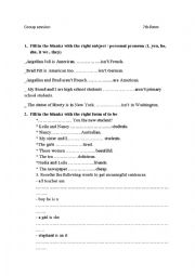 English Worksheet: group session 7th form