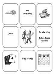English Worksheet: Free time activities - Memory game II