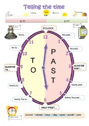 English Worksheet: Clock - poster