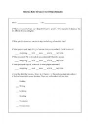 English Worksheet: Assessing Adult English Language Learners