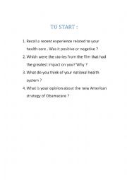 English Worksheet: To start