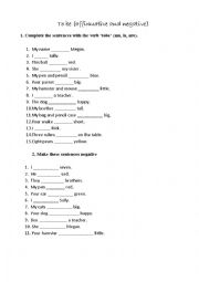 English Worksheet: To be_affirmative and negative