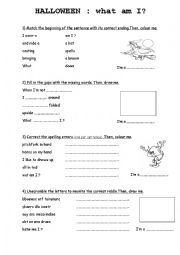 English Worksheet: Halloween-what-am-I