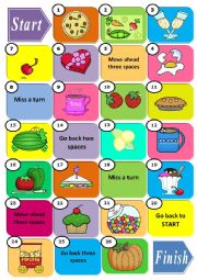 English Worksheet: Food Boardgame