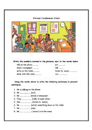 English Worksheet: present continuous