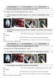 English Worksheet: How to save energy and the environment ; Ecodriving