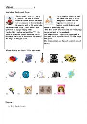 English Worksheet: Possessive case