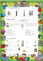 Personal information and adjectives worksheet