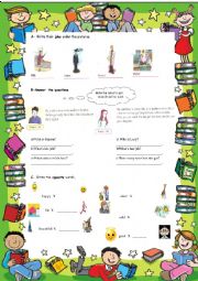 English Worksheet: Personal information and adjectives worksheet