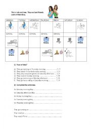 English Worksheet: daily routines