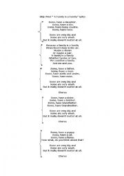 English Worksheet: A Family is a Family