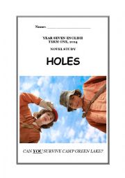 English Worksheet: Holes (Louis Sachar) Study Guide