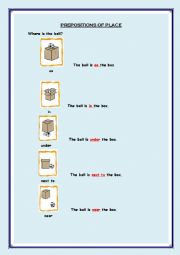 English worksheet: prepositions