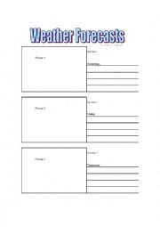 English Worksheet: Weather Forecasts Mini Project