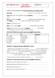 English Worksheet: consolidation ( module 1Lesson2/ 8th formers)