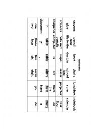 English Worksheet: Making questions and answers with classroom items