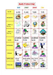 English Worksheet: Daily Routine with Present Simple