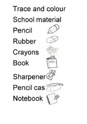 English Worksheet: Tracing school material