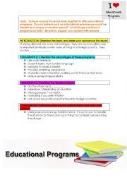 English Worksheet: Essay: Educational Programs
