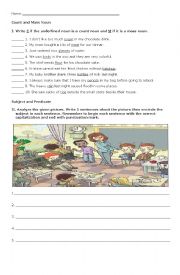 English Worksheet: count and mass nouns