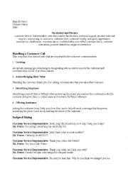 Customer Service ESL Worksheet