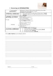 English Worksheet: Advice letter