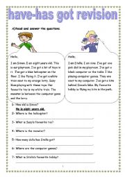 English Worksheet: have has got - toys