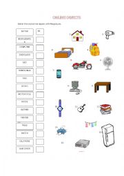 English Worksheet: ONLINE OBJECTS