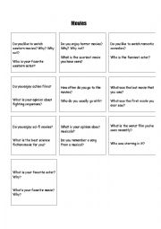 English Worksheet: Survey Movies