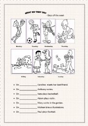 English Worksheet: Days of the week