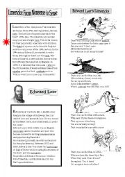 English Worksheet: Edward Leers Limericks