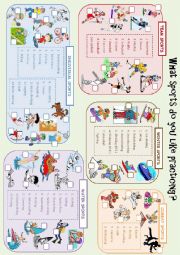 English Worksheet: Leisure Activities - Sports - Vocabulary Worksheet