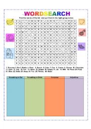 English Worksheet: WORDSEARCH