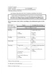 English Worksheet: Future Arrangements