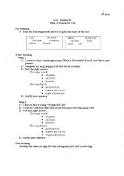 English Worksheet: A WONERFUL LIFE