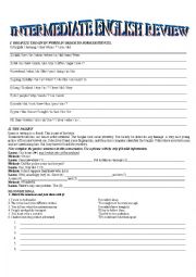 English Worksheet: INTERMEDIATE ENGLISH REVIEW