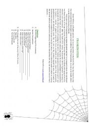 English Worksheet: Frankenstein worksheet