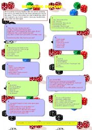 English Worksheet: Borrowing Things Dice Game