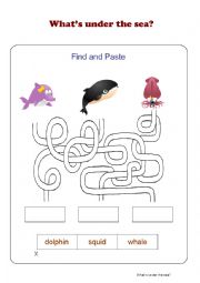 English Worksheet: Find and Paste