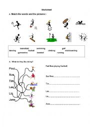 English Worksheet: favourite activities