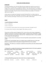 English Worksheet: FORMAL AND INFORMAL LANGUAGE