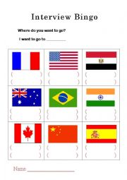 English Worksheet: country interview