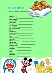 English Worksheet: Greetings