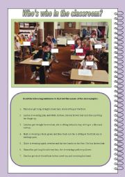English Worksheet: Whos who in the classroom?