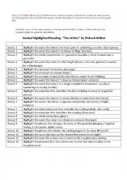 English Worksheet: Guided Highlighted Reading for 